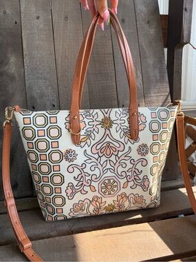 Limited Edition Tory Burch Hicks Garden Print Small Tote Crossbody - Retail $350